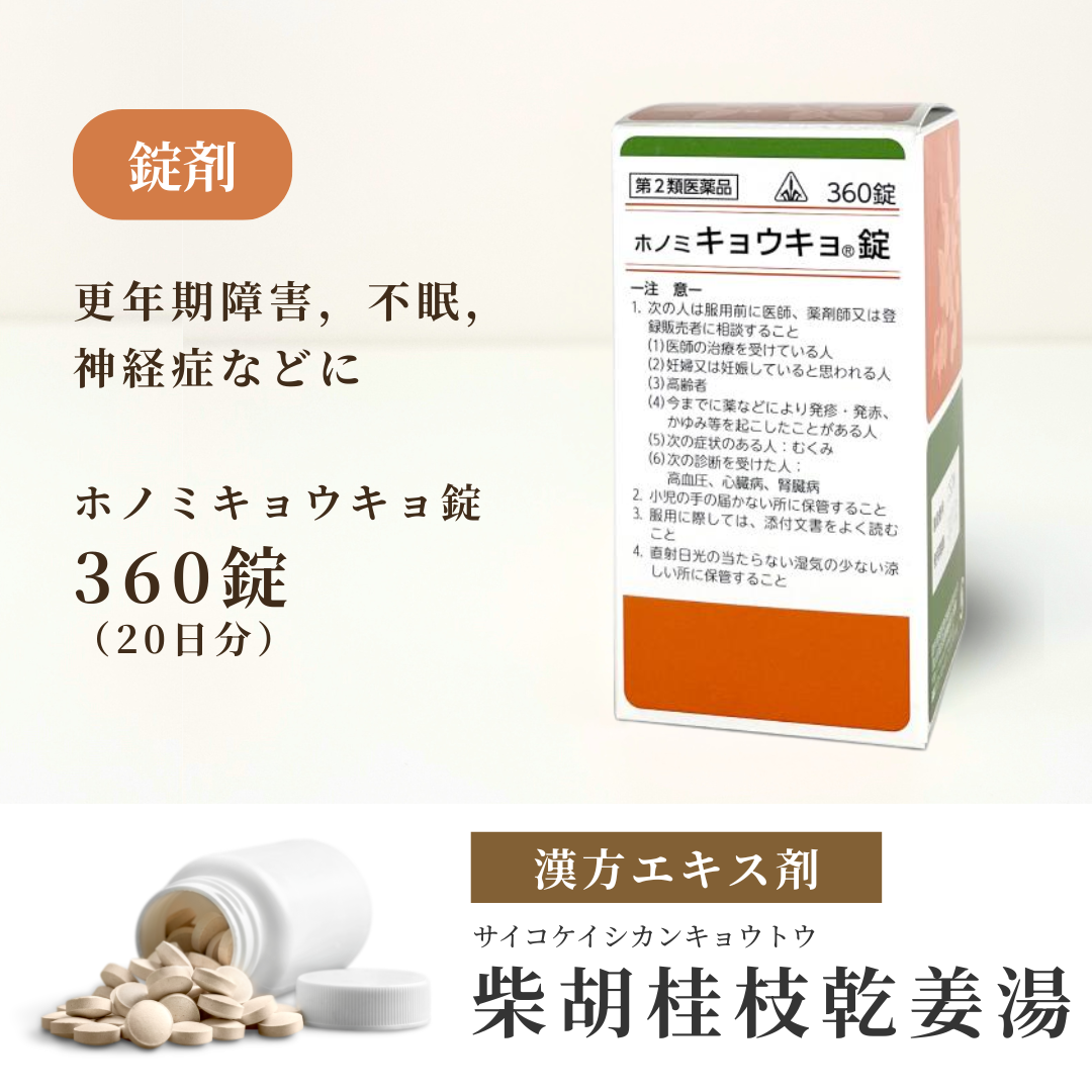 【錠剤】柴胡桂枝乾姜湯 さいこけいしかんきょうとう ホノミ キョウキョウ錠 360錠 20日分