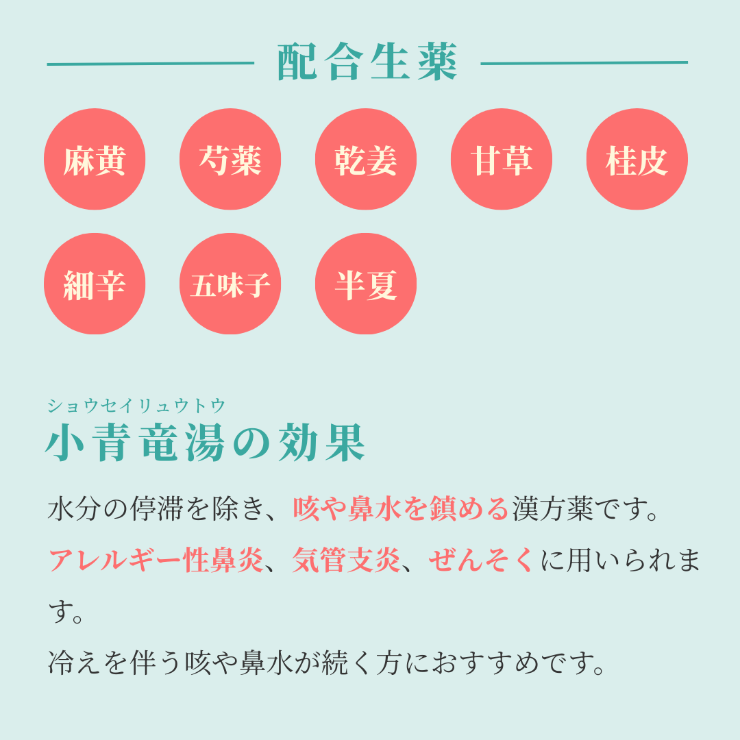 れいわ漢方薬局渋谷店 小青竜湯