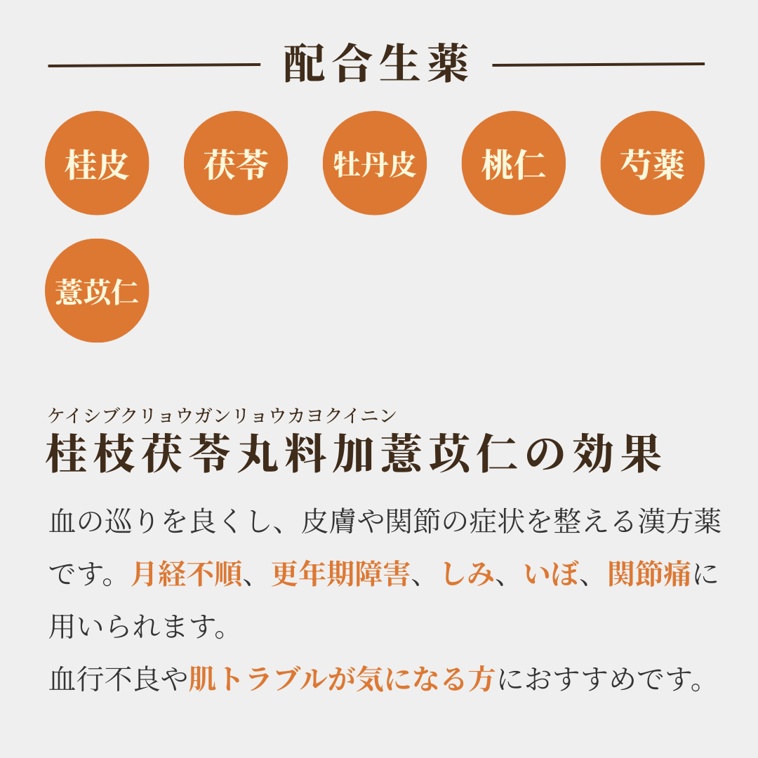 【錠剤】 桂枝茯苓丸料加薏苡仁 けいしぶくりょうがんりょうかよくいにん 杉原達二商店 250g（約2500錠）約41日分
