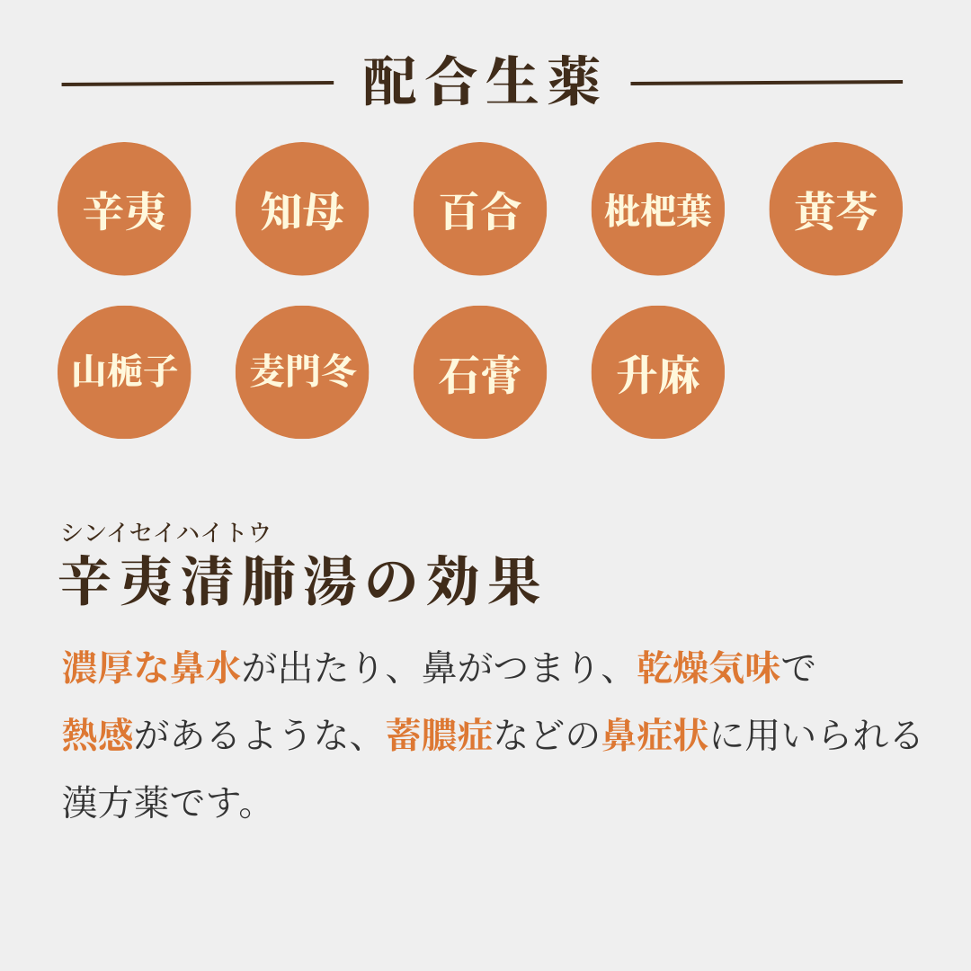 【顆粒】 辛夷清肺湯 しんいせいはいとう 鼻疾患漢方薬 10日分（1包3g×30包）