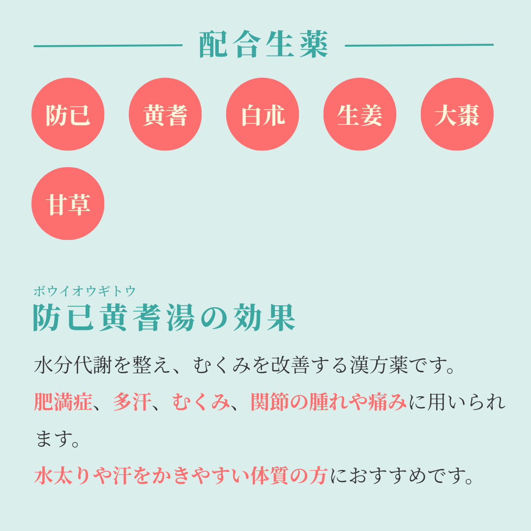 れいわ漢方薬局渋谷店 防已黄耆湯