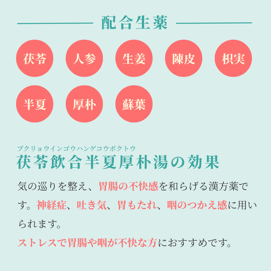 れいわ漢方薬局渋谷店 茯苓飲合半夏厚朴湯