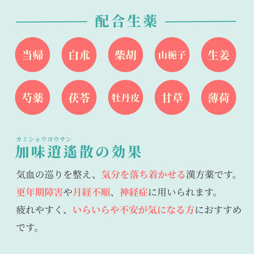 【漢方煎じ薬】加味逍遙散料｜冷え症 月経不順 更年期障害におすすめ れいわ漢方薬局オリジナル煎じ薬 漢方相談 ティーバッグ 煎じ薬 和漢薬 れいわ漢方薬局渋谷店 加味逍遙散料