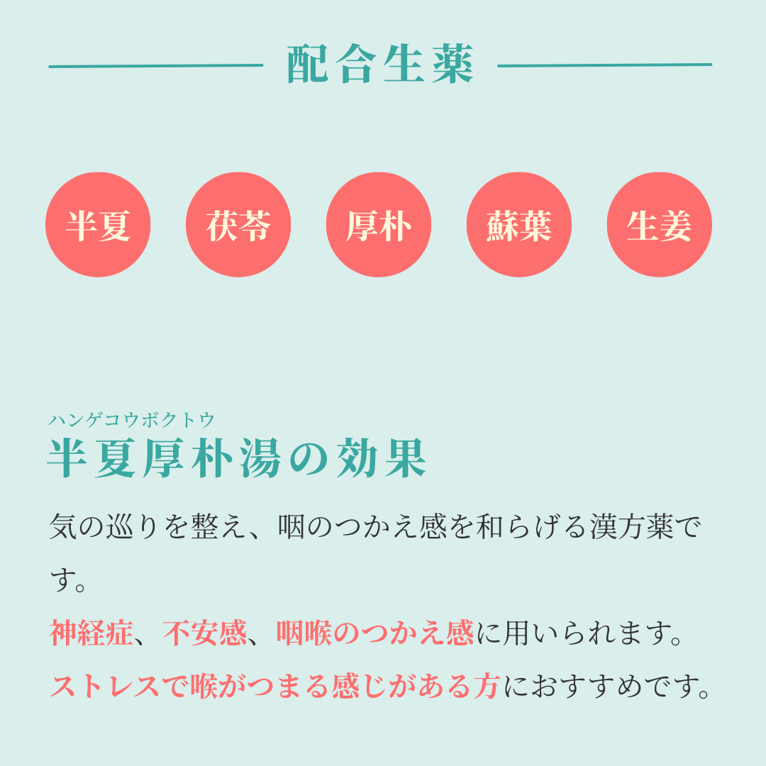 れいわ漢方薬局渋谷店 半夏厚朴湯