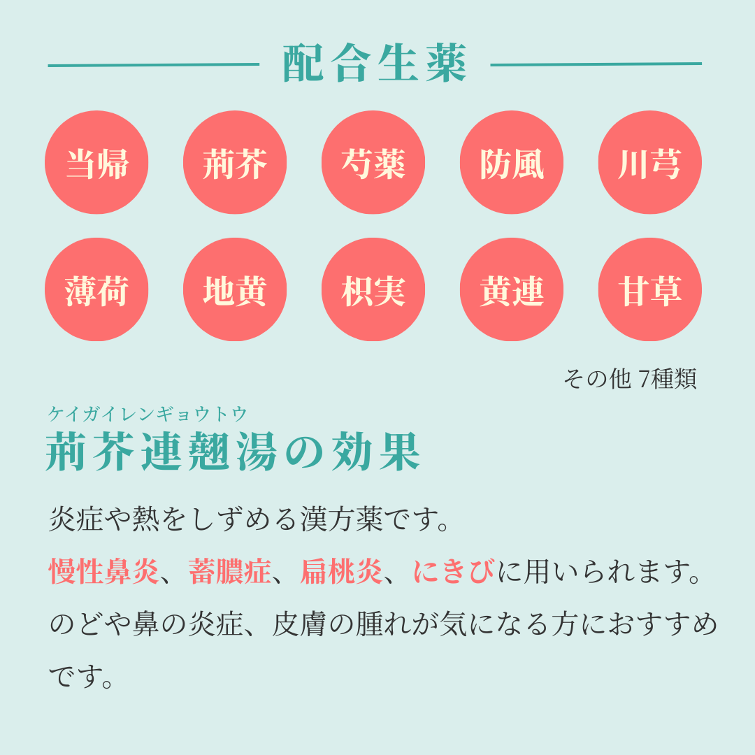 れいわ漢方薬局渋谷店 荊芥連翹湯