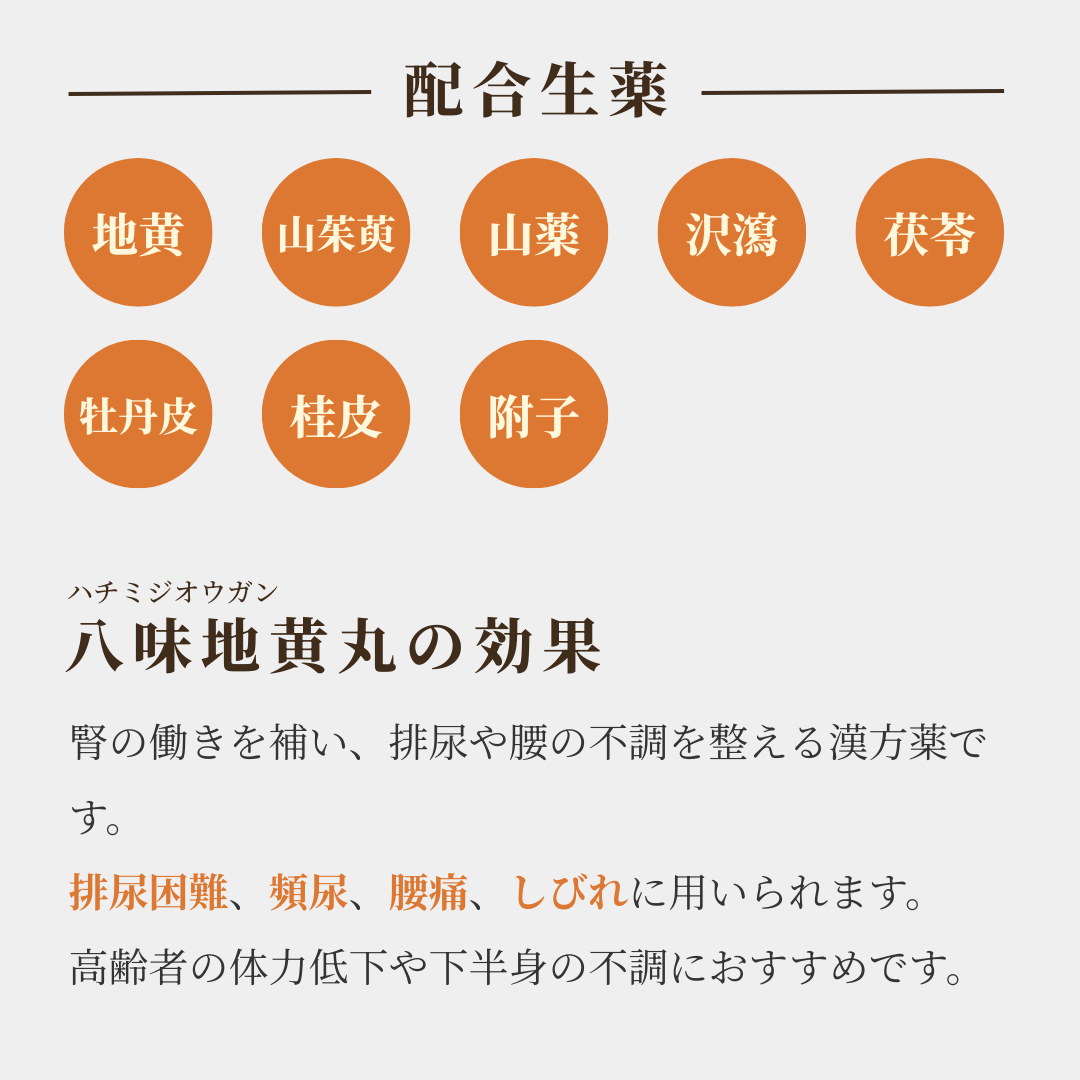 【錠剤】八味地黄丸 はちみじおうがん ホノミ カツジン錠 90錠 5日分