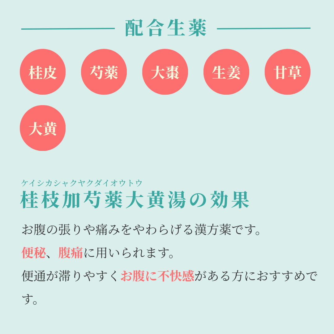 れいわ漢方薬局渋谷店 桂枝加芍薬大黄湯
