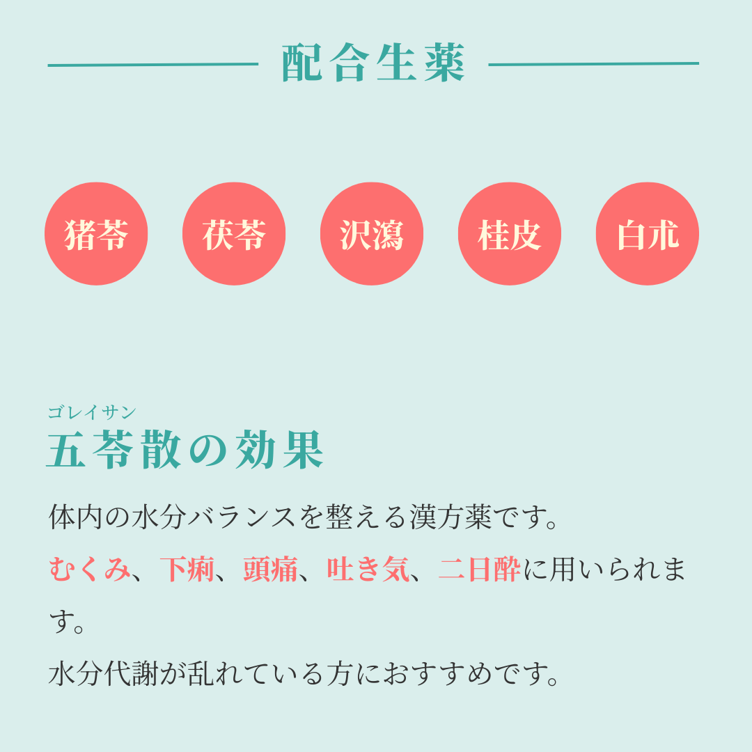 れいわ漢方薬局渋谷店 五苓散料