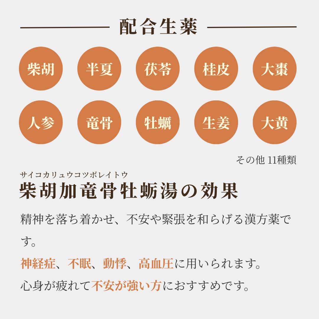 【錠剤】柴胡加竜骨牡蛎湯 さいこかりゅうこつぼれいとう ホノミ サイキ錠 90錠 5日分