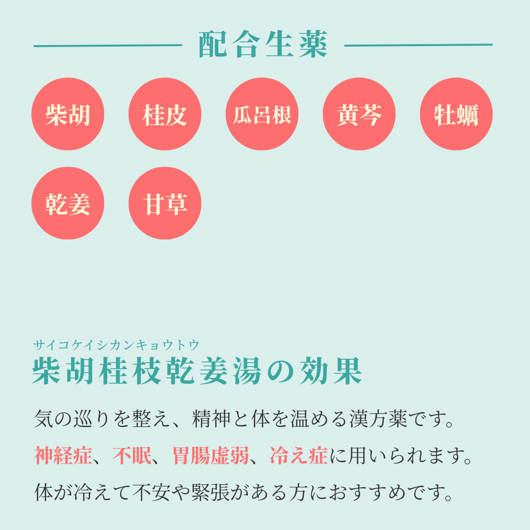 れいわ漢方薬局渋谷店 柴胡桂枝乾姜湯