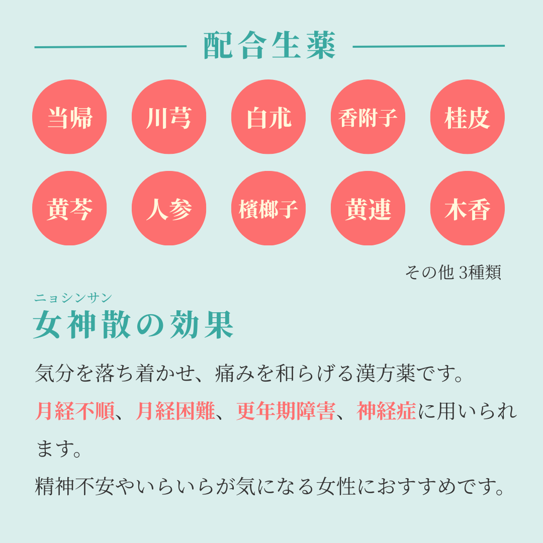 れいわ漢方薬局渋谷店 女神散料